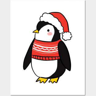 Christmas cute penguin illustration Posters and Art